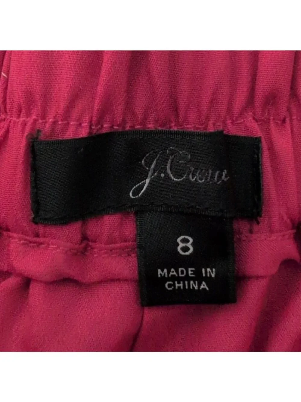 J Crew Velvet Pants Womens Size 8 Magenta Pink Pull On High Waisted Straight Leg